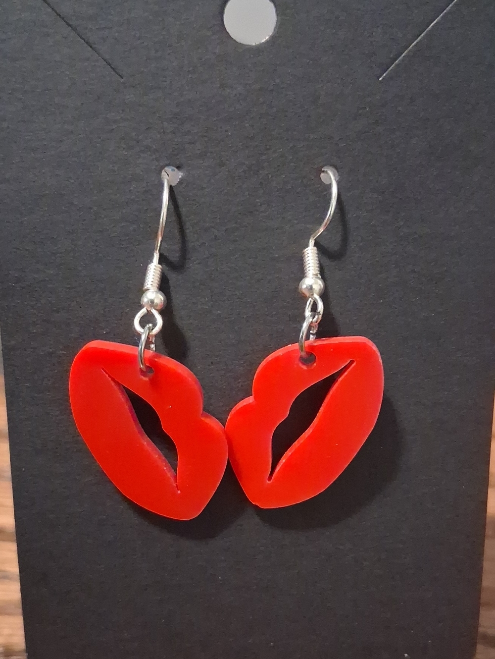 Playful Red Lip Dangle Earrings for Women